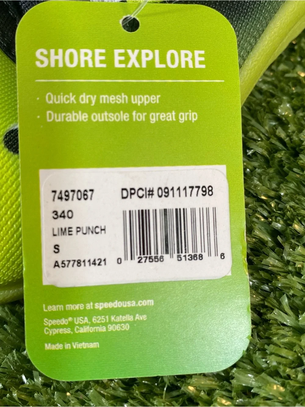 Speedo Shore Explore Water Shoes Little Kids Boys Size 5-6 Small Lime Green New